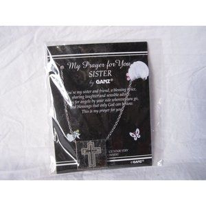 NEW My‎ Prayer For You Sister Cross by Ganz Silver Locket Necklace Beautiful!